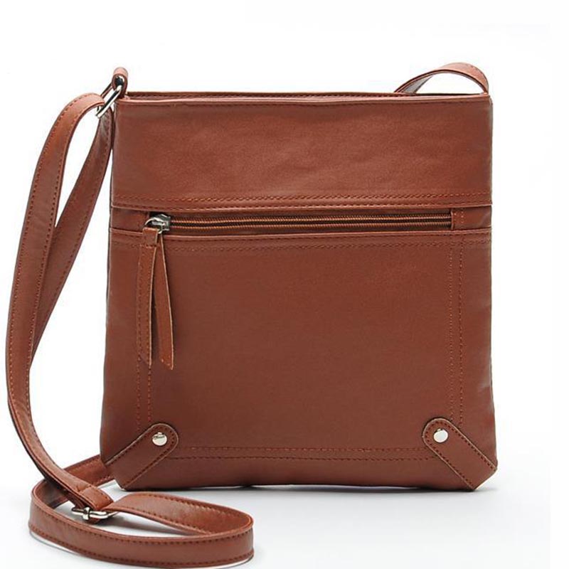 Eenvoudige Stijl Tassen Vrouwen Messenger Bags Dames Emmer Bag Pu Leather Crossbody Schoudertas: brown