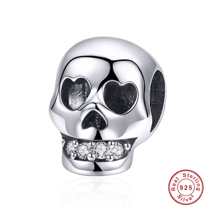 fit Europe Original Bracelet Skull Beads Charm 925 Sterling Silver Necklace Pendant Witch Pumpkin Car Halloween Jewelry: asc965