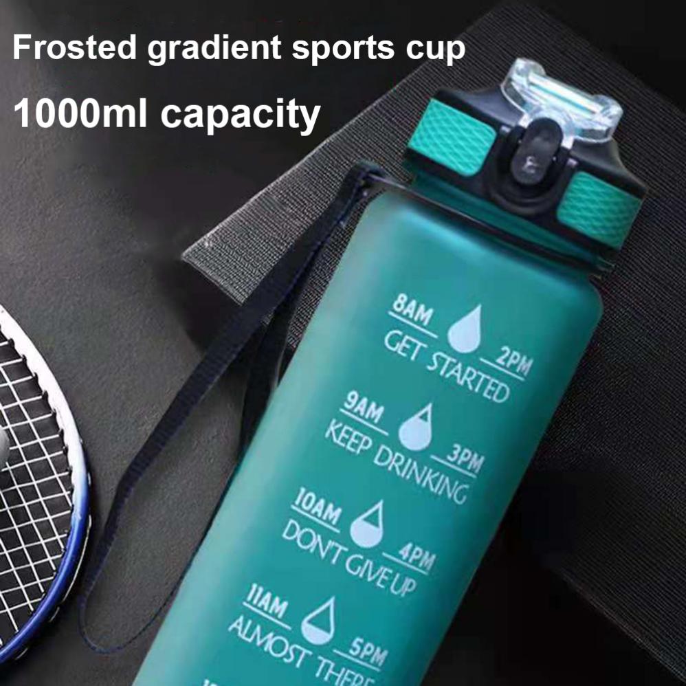 32 Oz Leakproof Drinking Water Bottle Carry Strap Straw Leak Proof Sport Water Jug for Hiking Fitness Outdoor Camping