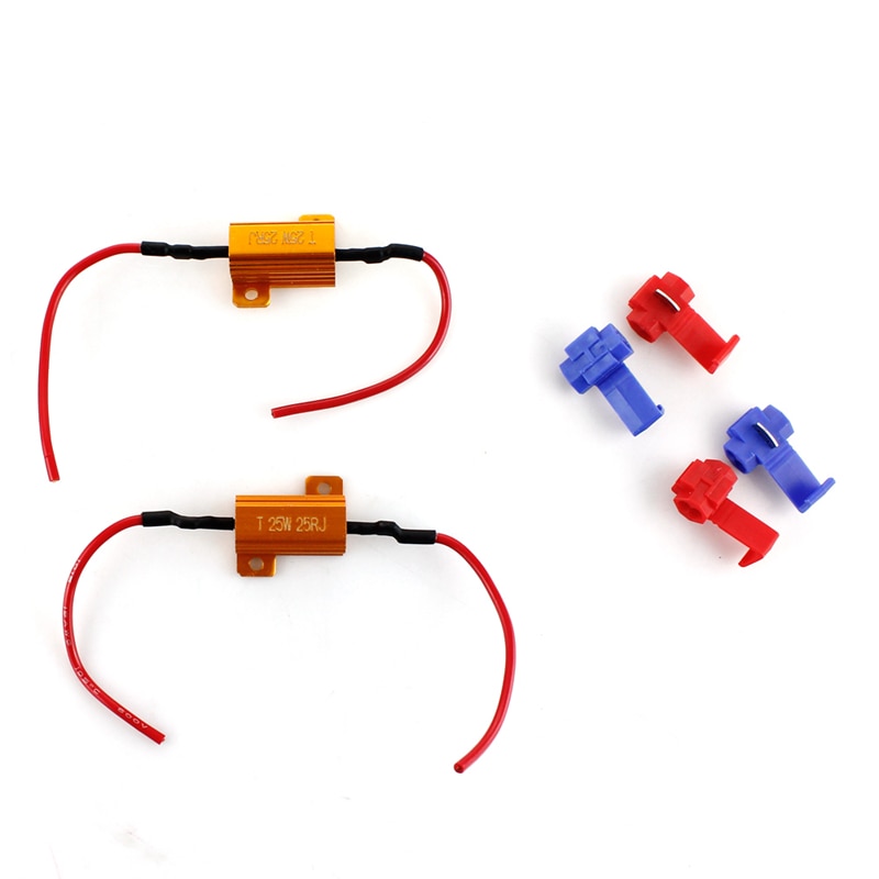 Resistencia de carga Canbus Universal para coche, Protector para luz LED de intermitente, fijo, Error, parpadeo rápido, 2x25W, 25ohm, 7443 WY21W W21W 7440