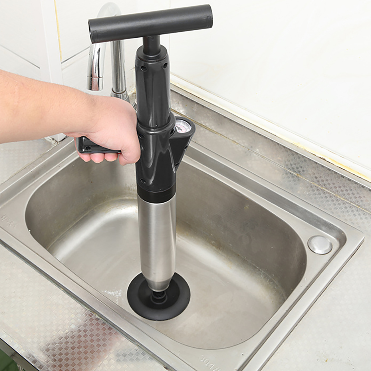 Pipe Plunger Drain Clog Remover Multi-Function High Pressure Plunger Opener Pump For Toilets Bathroom Shower Sink Floor Drain