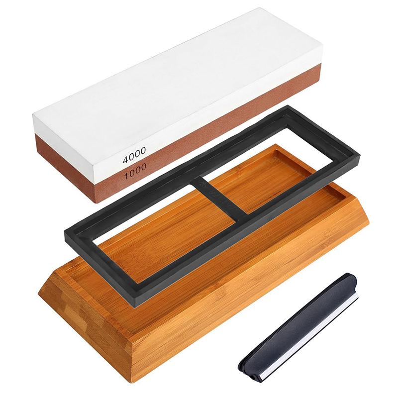 Pro 1000 3000 6000 800 Grit herramienta de cocina afilador de cuchillos piedra de afilar piedras de afilar Sistema de piedra de agua pulido de piedra: 1000-4000 Grit Set