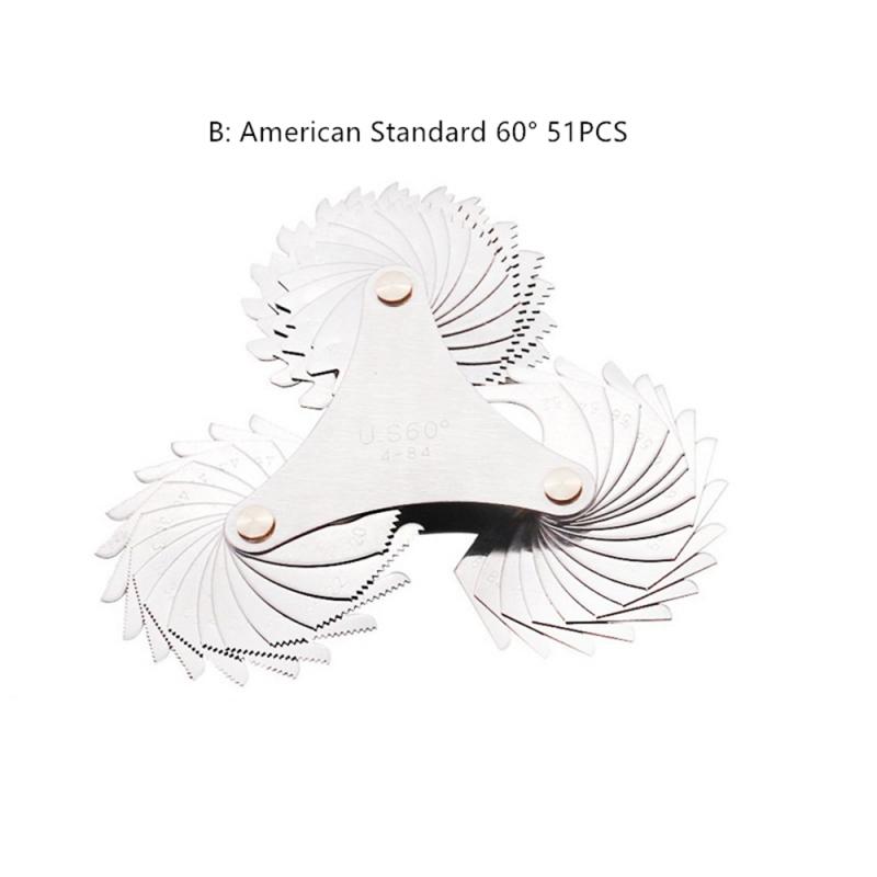 neue 30/51/52/58PCS 60/55 ° Gewinde Mess Gage Gauge Edelstahl Metrische Kaiser UNS Schraube Pitch Gewinde Stecker Gage: 51pcs US