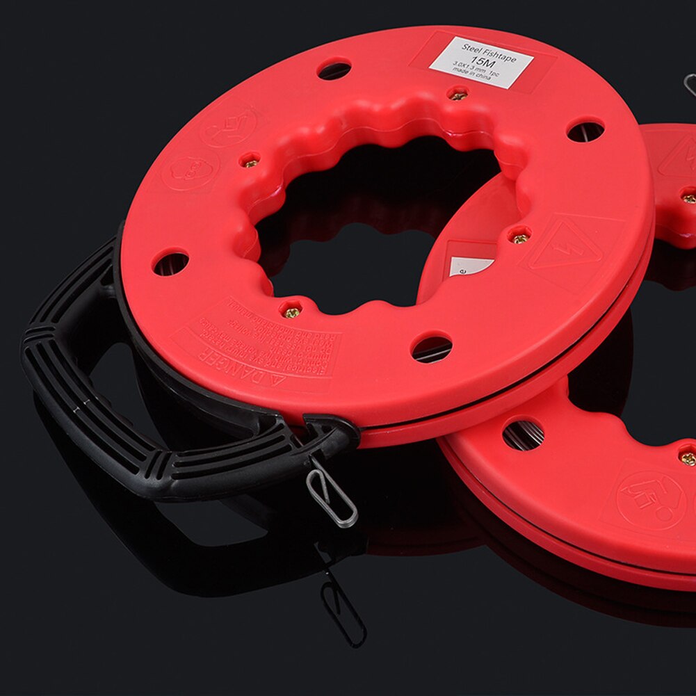 Electrical Cable Plastic Tip Measuring Rodder Steel Fish Tape Wire Reel Portable Tools Wheel Puller Ducting Conduit