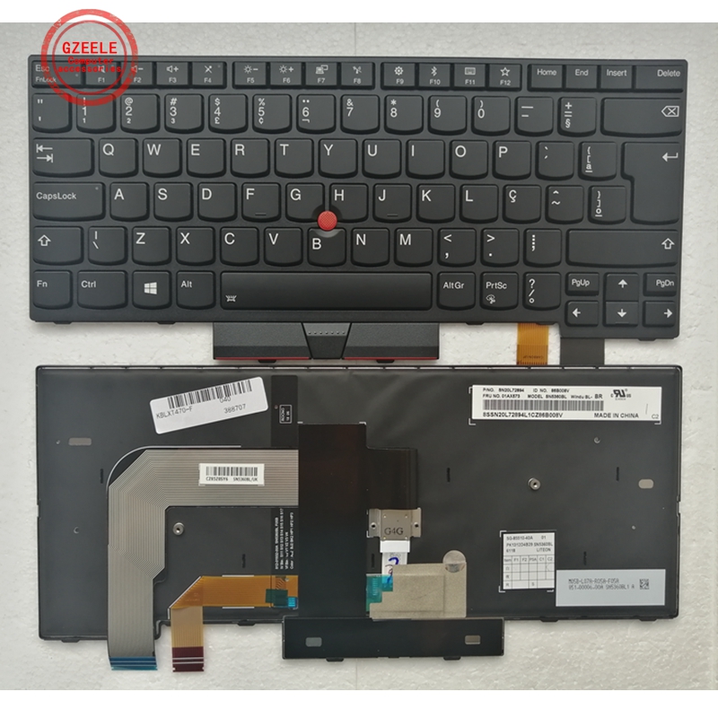 Br/Sp/La Toetsenbord Voor Lenovo Thinkpad T470 A475 T480 A485 Backlit: BR Backlit