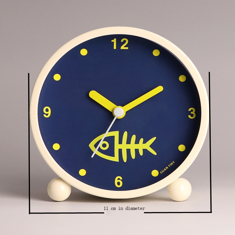 Metal Night Light Alarm Clock Silent Digital Alarm Clocks Compact Cute Kids Table Clock Mini Bedroom Decor