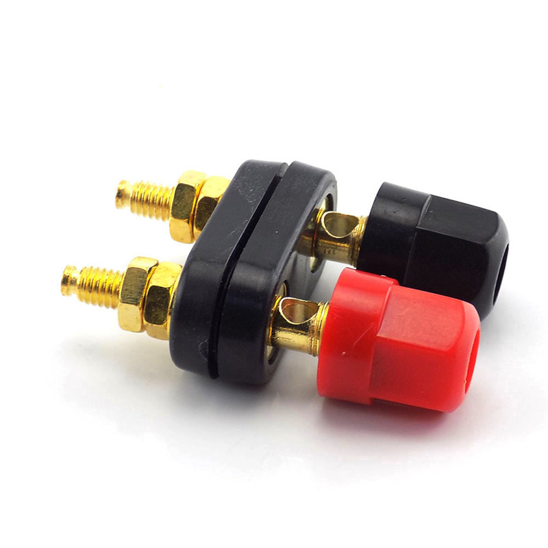 Conector Banana para amplificador, clavija para clavija, conectores de bricolaje, color rojo y negro, poste de encuadernación para altavoz, 1 a 5 unidades