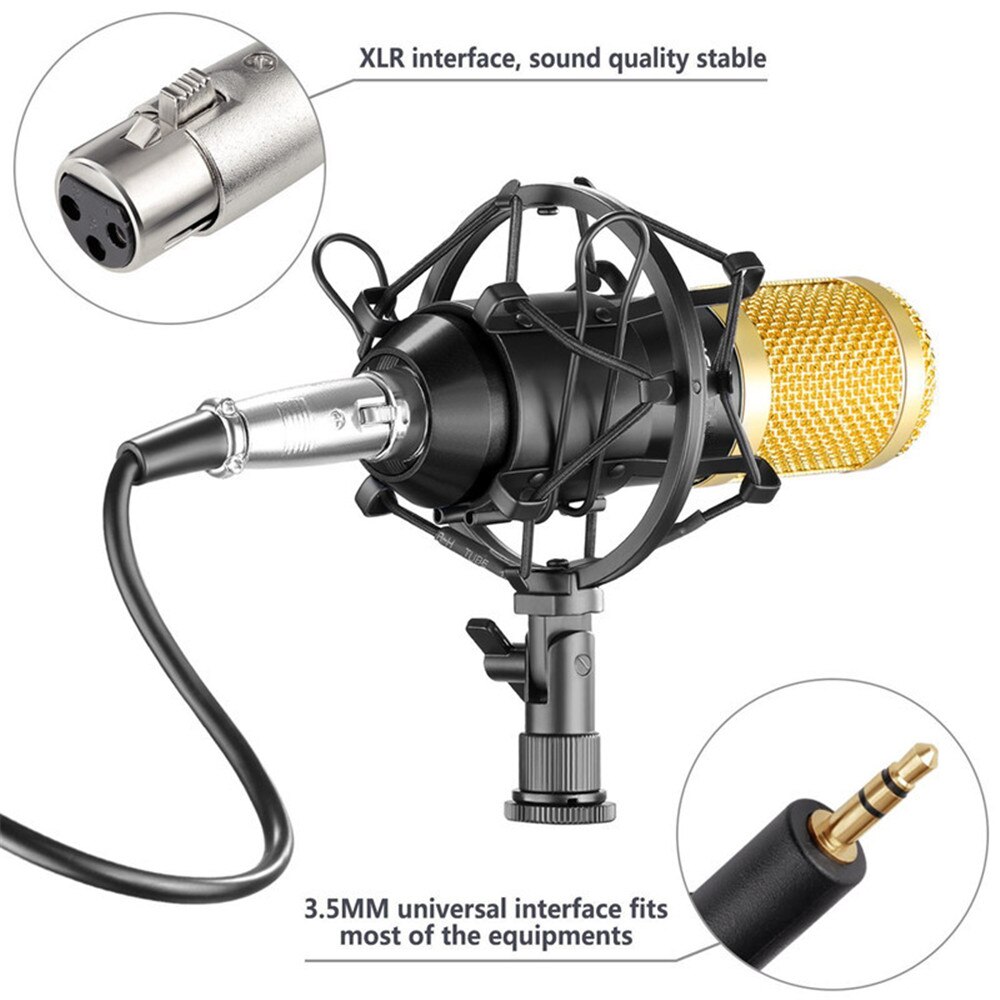 BM800 Mikrofon Condenser Sound Recording BM 800 Microphone With Shock Mount For Radio computer Singing bm-800 KTV Karaoke