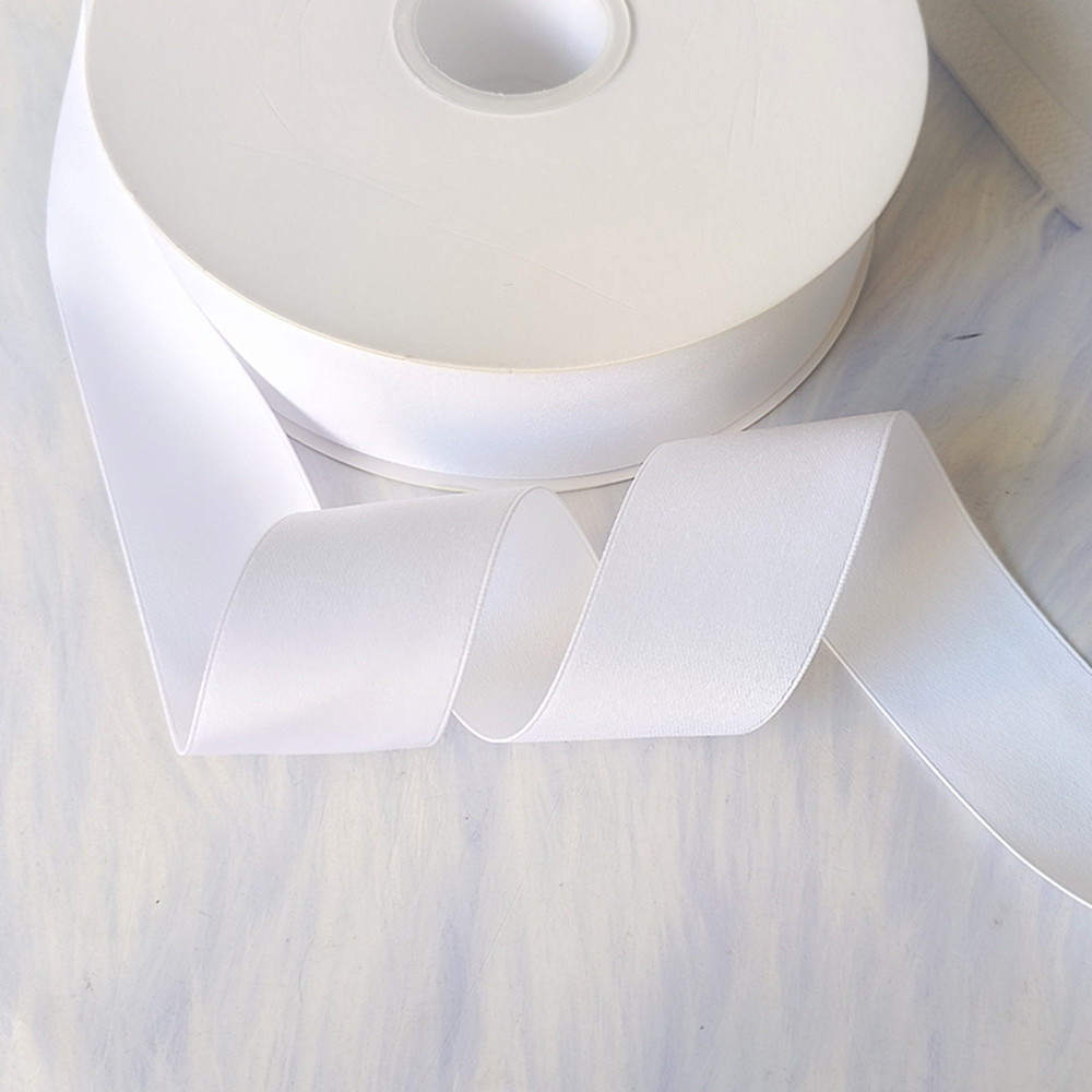 Ruban en Satin finition mate, 5Yards, 3.8CM, nœuds de bricolage, matériel Bouquet de fleurs, boîte à gâteaux , vêtements d'emballage, décoration de fête de mariage: WHITE / L