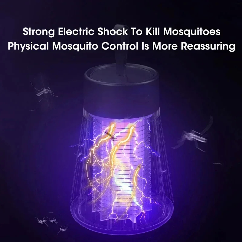 Lámpara antimosquitos de descarga eléctrica, Exterminador de insectos impermeable dos en uno para dormitorio, uso al aire libre, Mata polillas, avispas, más, 1 unidad