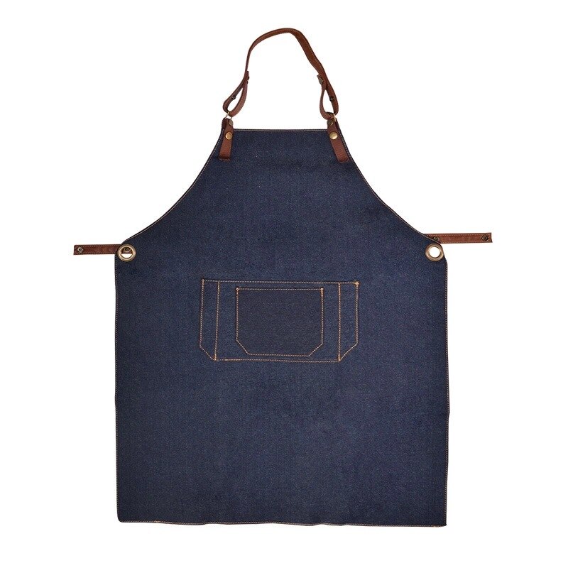 Delantal para barista, delantal vaquero para busto masculino, coreana, delantal para cafetería,: E