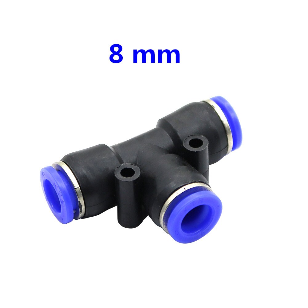 Conectores de agua para riego de jardín tipo T, 5 uds., 4mm, 6mm, 8mm, 10mm, 12mm, 14mm, 16mm, conectar rápidamente la boquilla atomizadora: Plata