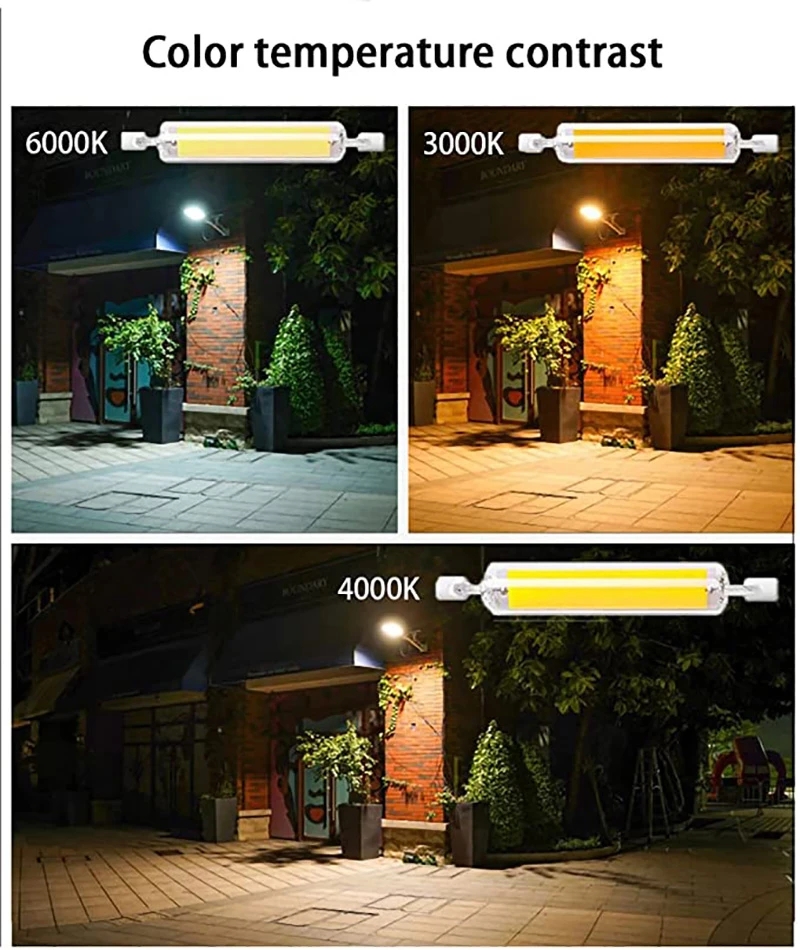 R7S LED Szklana rurka 78MM 15W 20W Żarówka COB 118MM 30W 40W R7S Lampa kukurydziana J78 J118 AC220V 110V Zastępuje halogenowe światło 50W Lampadas