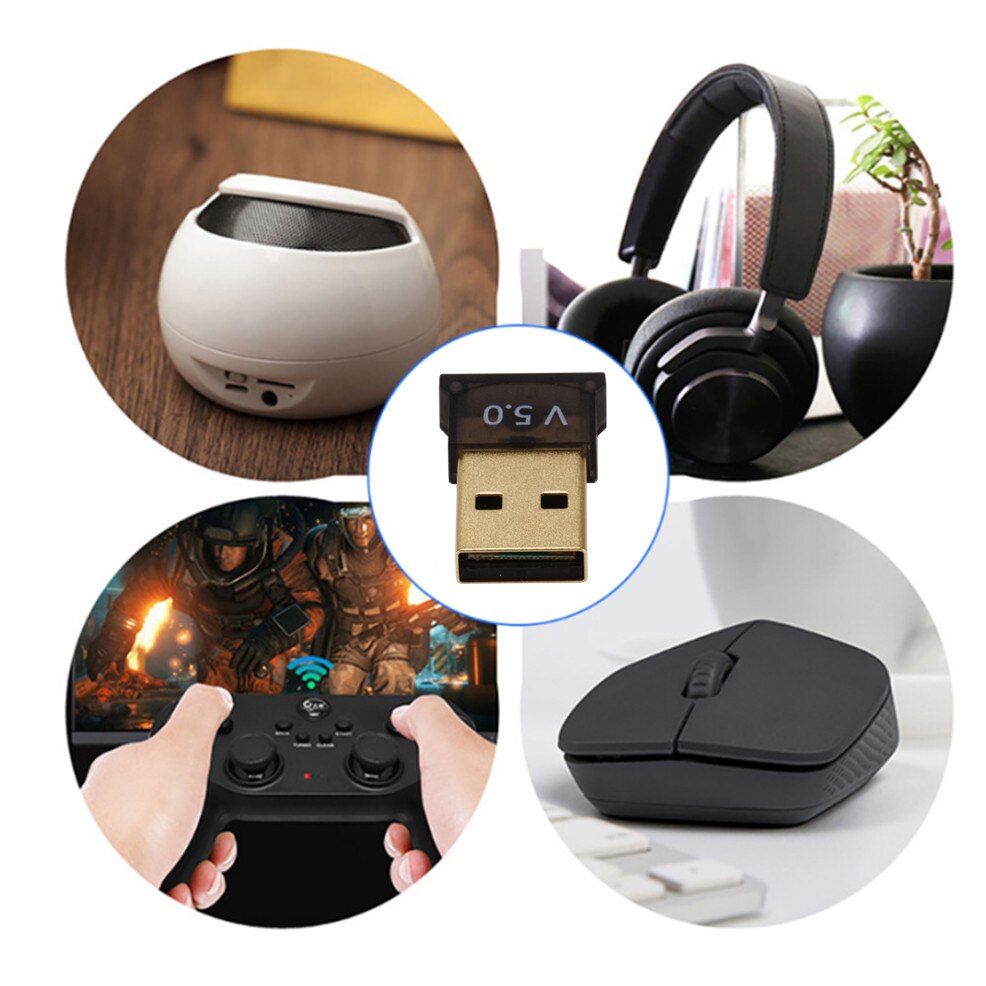 Adattatori Bluetooth USB BT 5.0 adattatore per Computer Wireless USB ricevitore Audio trasmettitore dongle auricolare per Laptop Mini mittente