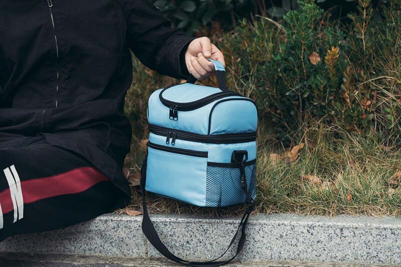 double compartment cooler bag big capacity thermal lunch picnic box ice pack food drinks breast milk insulated carrier cool bag