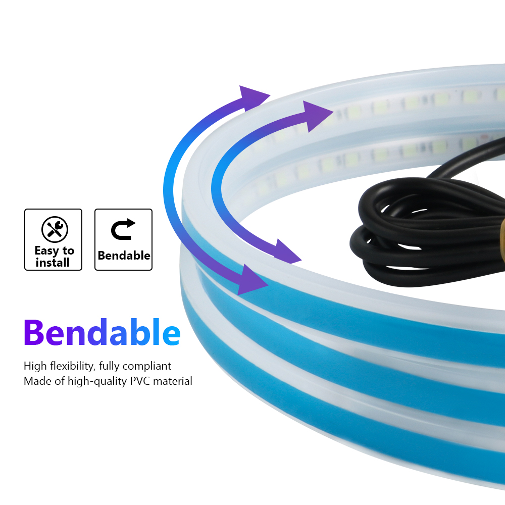 Tira de luces LED para capó de coche, iluminación impermeable para decoración Exterior de coche, faros decorativos, lámpara ambiental Universal de 12V