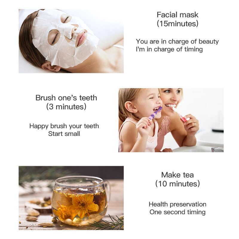 LLANO MINI Gadget USB Timer Small Square Digital Led Alarm Clock Digital Desktop Kitchen Desk Tool Working/Meeting/Sport/Timming