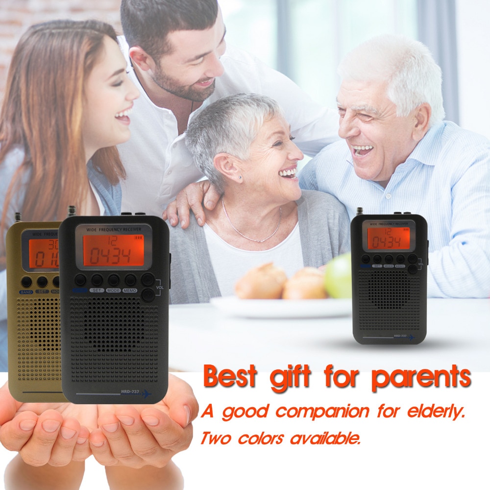 Aircraft Band Radio Receiver VHF Portable Full Band Radio Recorder for AIR/FM/AM/CB/VHF/SW Radio