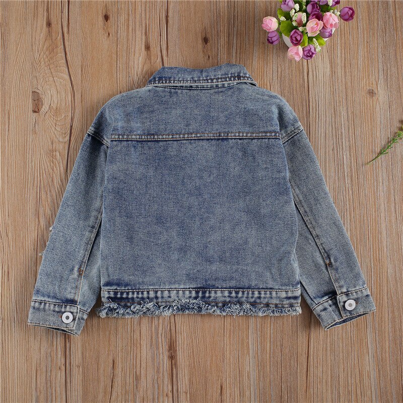 Spring Autumn Infant Kids Baby Girls Coat Sequin Leopard Ripped Hole Patchwork Jackets Tops Clothes 1-6Y