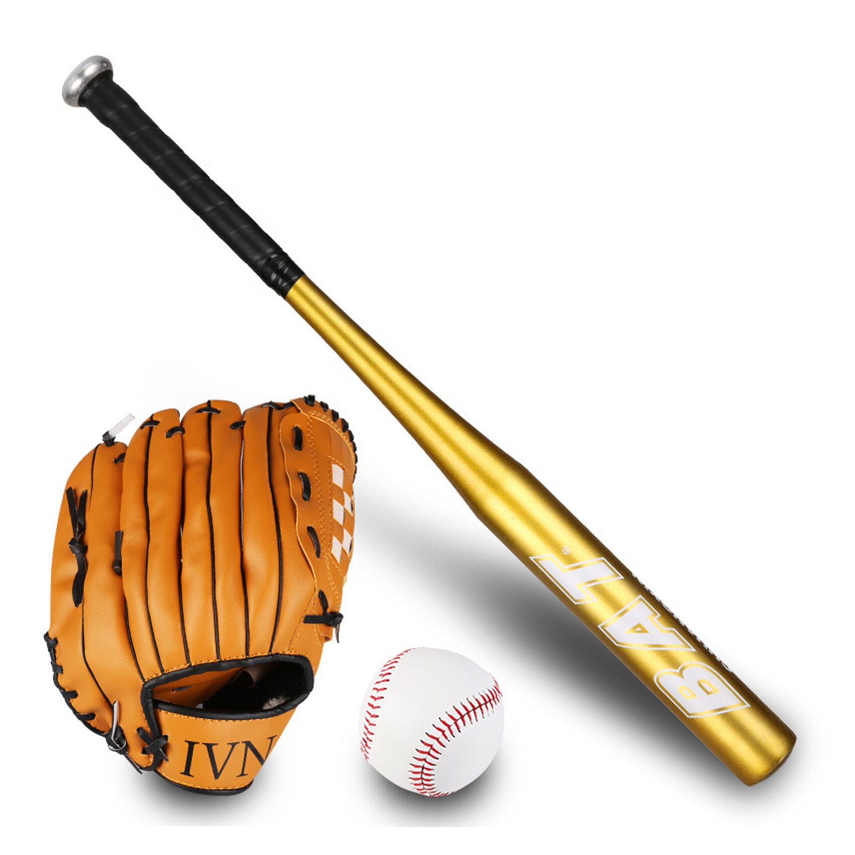 야구 Jugendliche Baseball einstellen 25&#39;&#39; Aluminium Legierung Baseball Schläger 10.5 &#39;&#39;Rechts-Hand-werfen Handschuh Weichen Ball mit kostenlose Lagerung: Gold