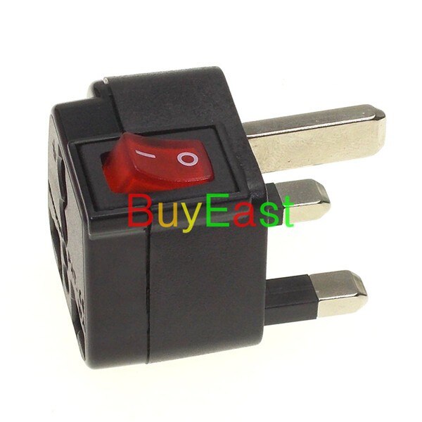 2 X WONPRO UK/Ireland/Malaysia/Singapore Travel Adapter AC Power Plug Convert World Plug With LED Main Switch