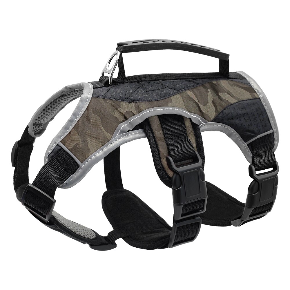 Reflecterende Harnas Hond Grote Honden Halter Harness Pet Mesh Vest Met Lift Quick Controle Handvat Voor Labrador Husky Lopen: GRAY / Xl