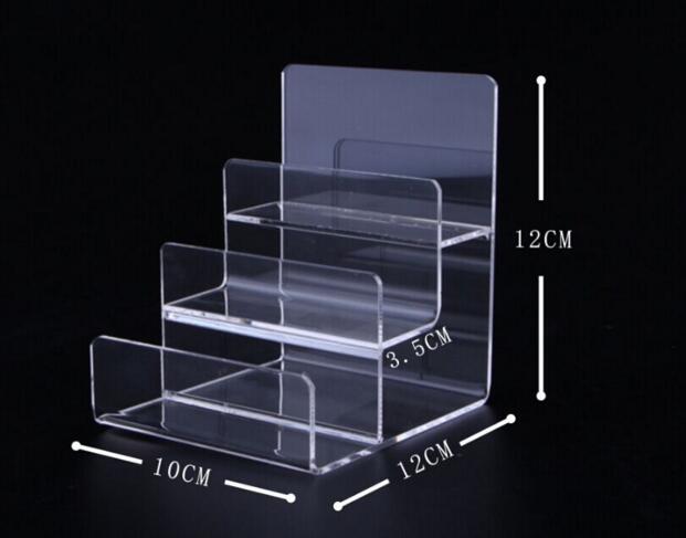 Drie-lagen versterkte Acryl Wallet Display Stand Purse Houder mode nagellak cosmetica sieraden plank telefoon display rack