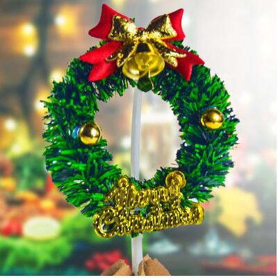 Kerst taart decoratie plug-in kerstboom elanden topper cake kerstcadeau partij decoratie bruiloft cake topper 1pcs: Zilver