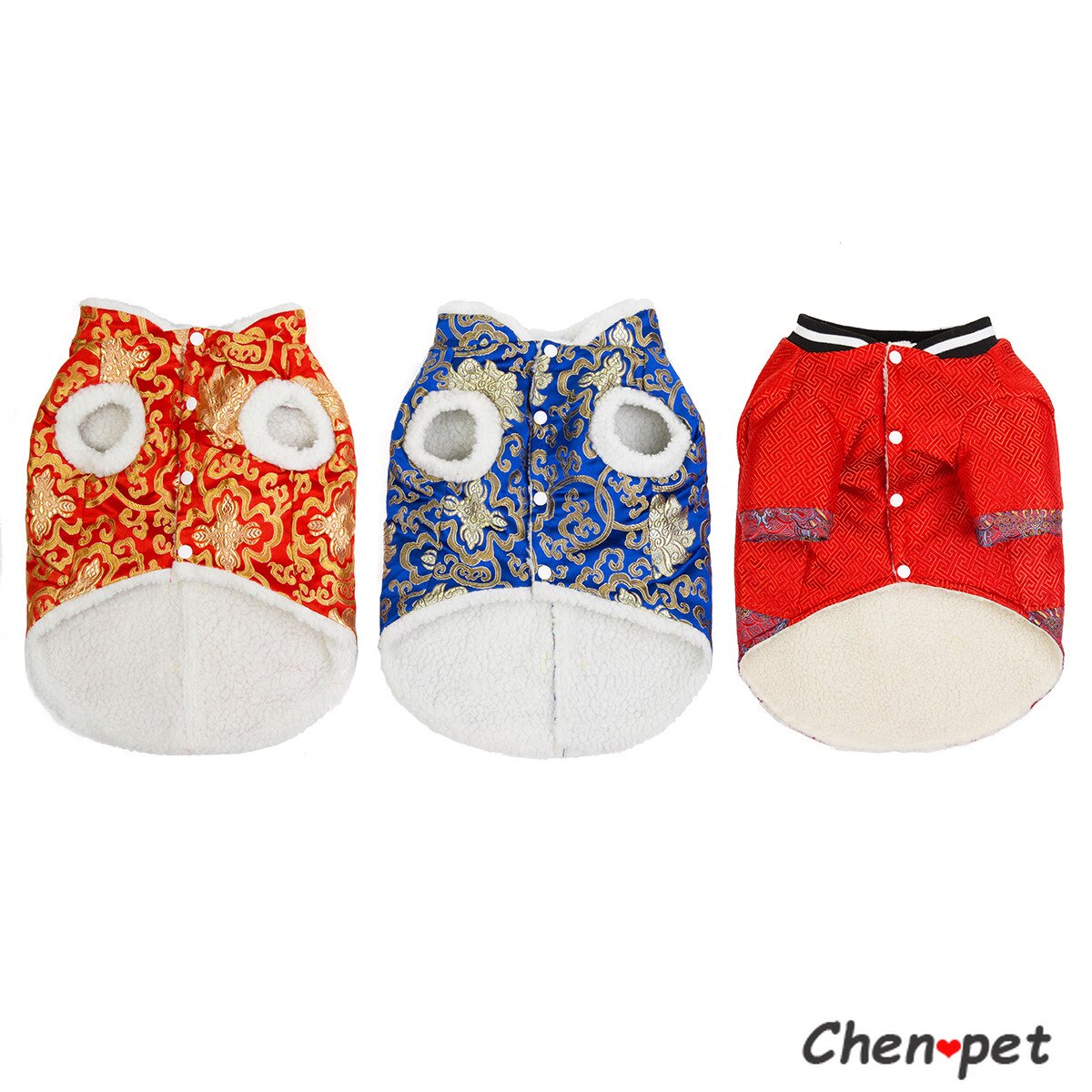 Luxury Dog Cat Year Clothes Clothes Chinese Style Party Costume Tang Suit Coat Lucky Printed Festival for Kitten Puppy