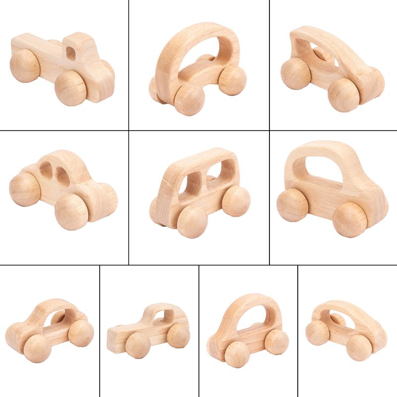 Baby Teething Wooden Car Educational Blocks Teether Infant Grasping Chewing Toys P31B