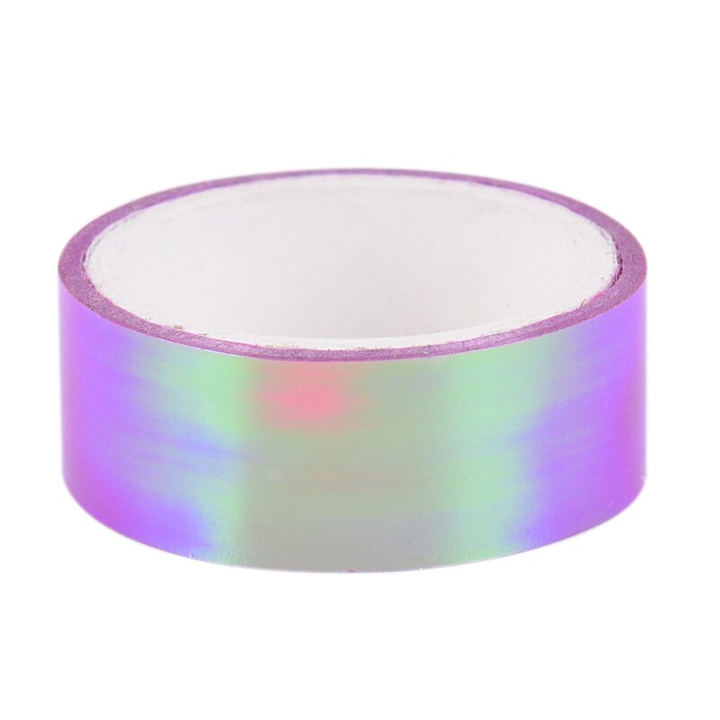 1 stk 5m rytmisk gymnastik dekoration holografisk rg prismatisk glitter tape bøjler stick 500cm x 1.5cm: Rosenrød