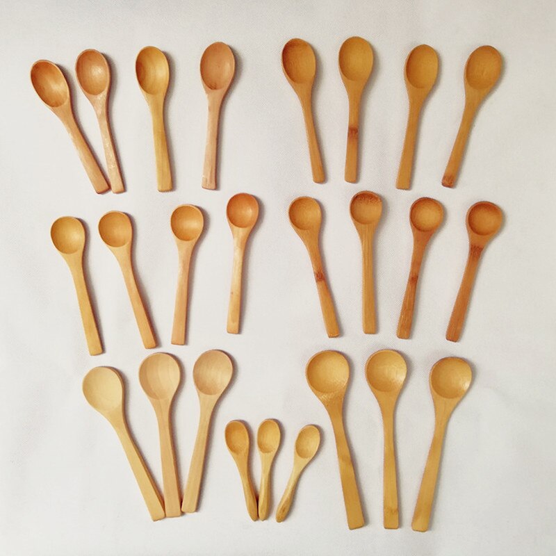 (50 Stuks) 9Cm 13Cm 15Cm Houten Lepels Honing Lepel Baby Lepels Bamboe Lepels