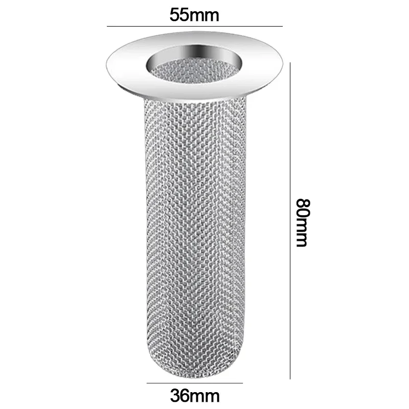 Floor Drain Filter Stainless Steel Mesh Sink Strainer Bathroom Anti-clog Drains Bathtub Hair Catcher Shower Strainer Mesh Basket: Light Grey / 79mm