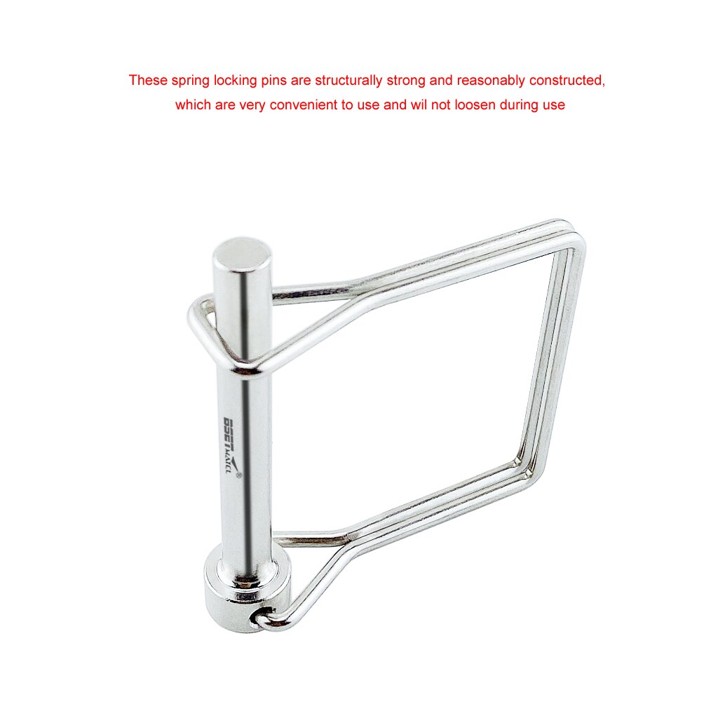 Stainless steel 316 Square Shaft Locking Lock Pin Safety Coupler Pin Retainer Farm Trailers Wagons Lawn Garden Auto Car Trailer