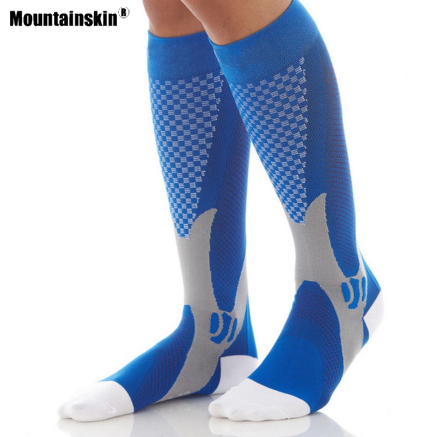 Mountainskin Men's Pressure Socks Outdoor Sport Anti-swelling Elastic Force Hiking Football Running Male Middle Tube Socks VK152