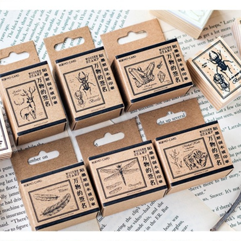 Mo. Card Vintage bos dieren handtekening hout stempel Decoratieve DIY briefpapier scrapbooking Retail