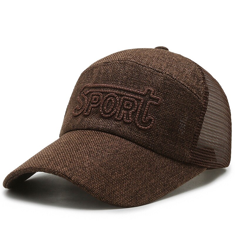 Streetwear netting solhatt fiskenett baseball bokstav caps topp hodeplagg sport unisex caps justerbar pustende basketball hattemaker: Kaffe