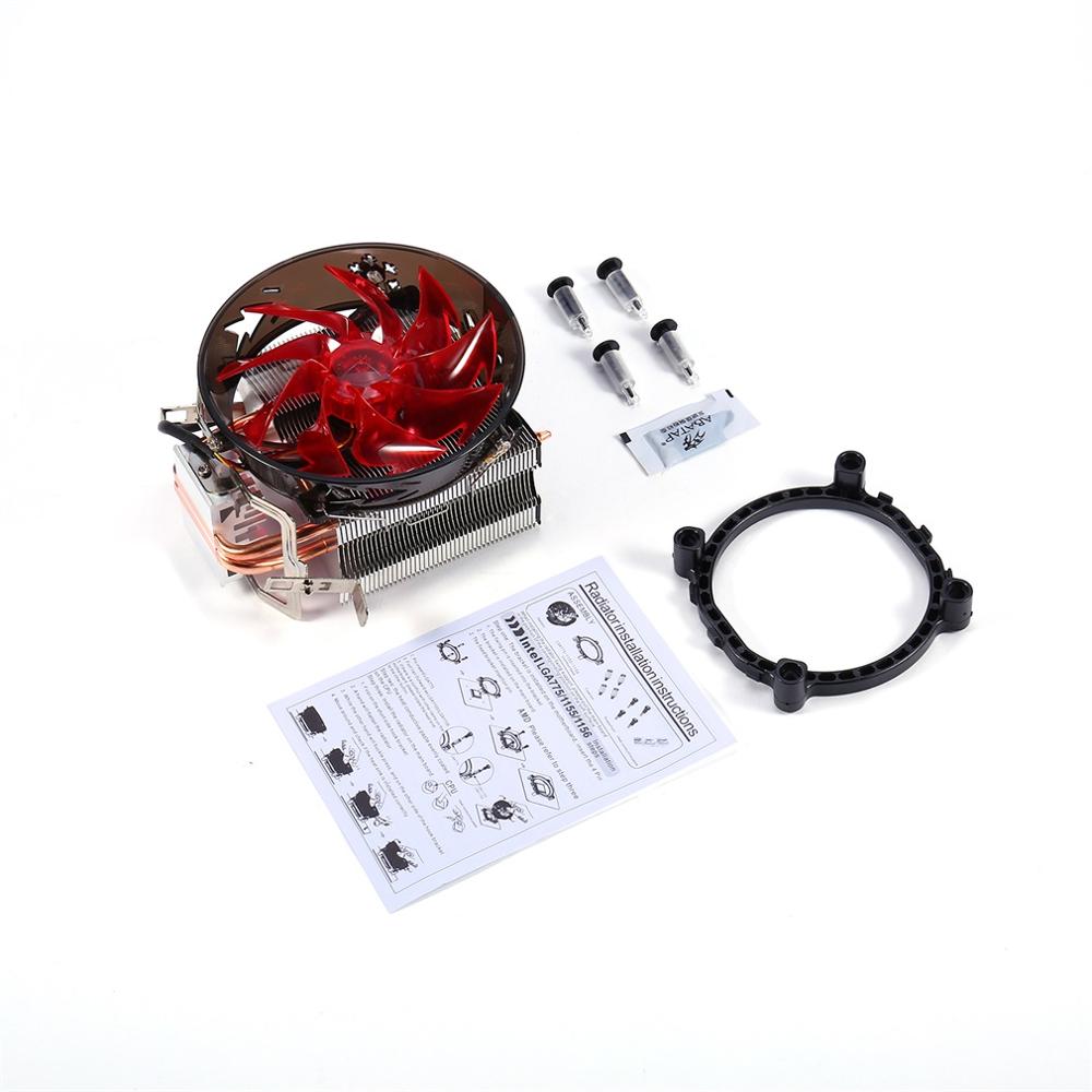 Rød og blå cpu kjøligere kobber dobbelt varmepipe cpu radiator rote tårn cpu fan til intel 775/1155/1156/1151/1150/1366 amd