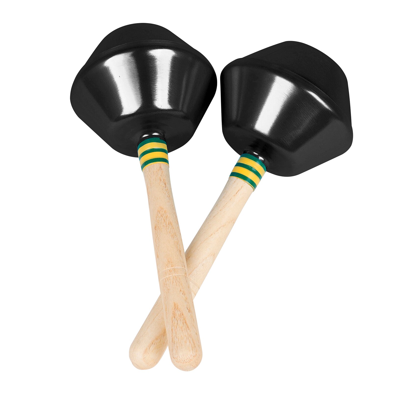 Maracas de percusión, par de agitadores de Maracas, sonajeros, martillo de arena, instrumento Musical Orff con cabeza de martillo de aluminio y mango de madera: Negro