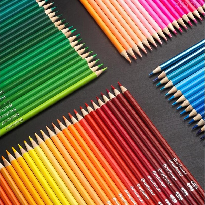 Brutfuner – ensemble de crayons de couleur à l&#39;huile en bois, 120 couleurs, 120 crayons de couleur à l&#39;eau pour croquis, fournitures scolaires d&#39;art pour étudiants