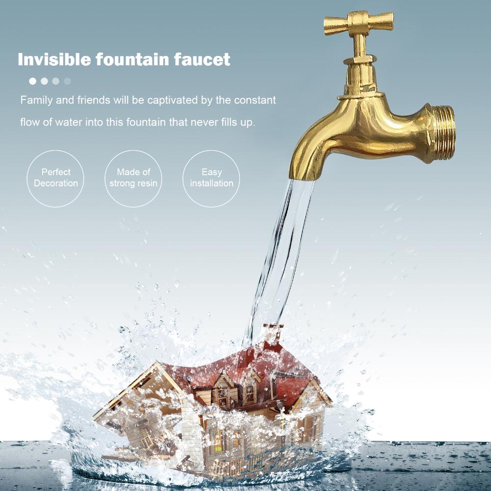 Tap Running Lights Onzichtbare Drijvende Kraan Fontein Kits Onzichtbare Vloeiende Uitloop Gieter Tuin Yard Fontein