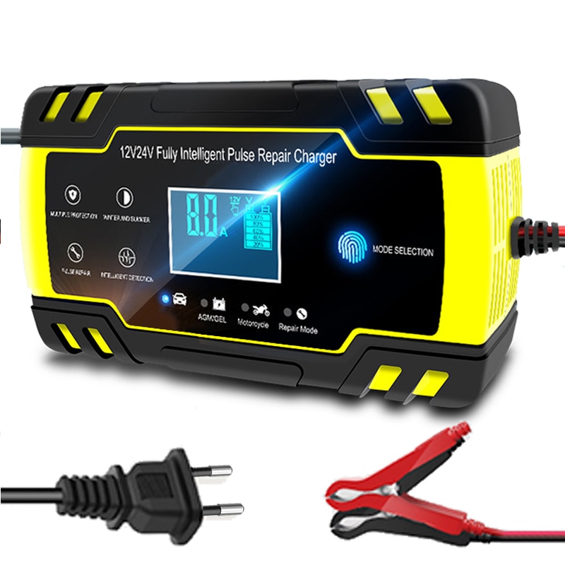 12V-24V 8A Volledige Automatische Auto &#39;S Batterys Laders Power Pulse Reparatie Laders Nat Droog Lood-zuur Batterys-Opladers Digitale Lcd