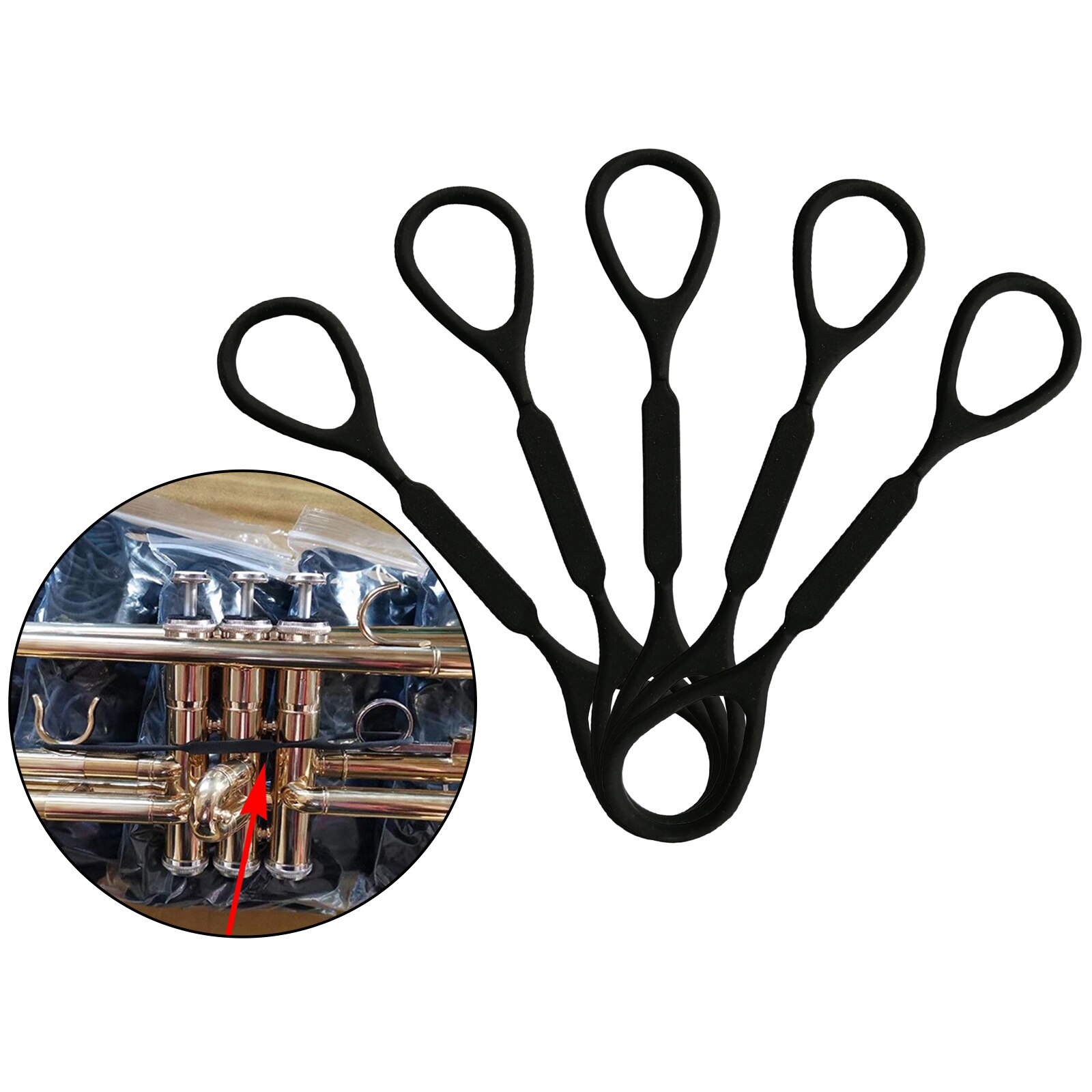 Musical Instrument Accessory with Black Rubber Trumpet 5 Pieces