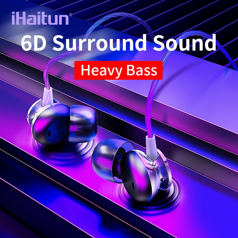 IHaitun 6D In-Ear Oortelefoon Bass Sound Sport Oortelefoon Voor iPhone Samsung Xiaomi Headset fone de ouvido headset kulaklık MP3