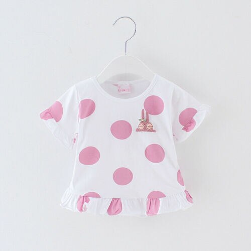 Kinderen Meisje T-shirt Zomer Baby Boy Katoen Tops Peuter Tees Kleding Kinderkleding T-shirts Korte Mouw Casual Wear Dot leuke