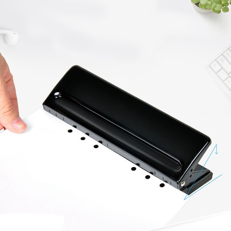 6 Hole Punch Loose-Leaf Standard Puncher Paper Adjustable Stapler Home Office Binding Supplies Student Stationery Equipment
