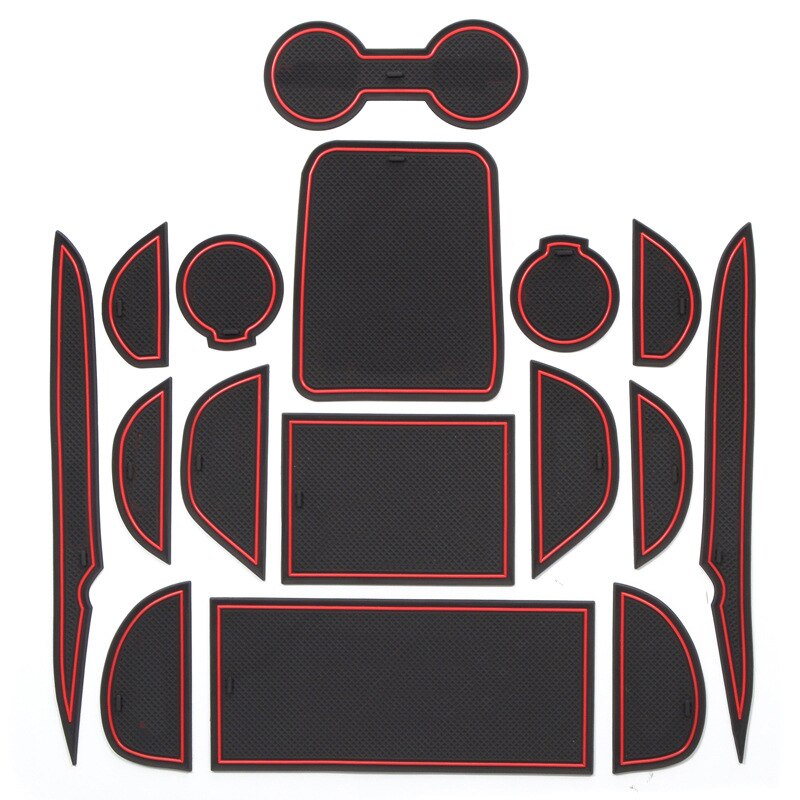 Door Gate Slot Mats Door Mats Fit For Toyota Prius 50 XW50 Center Console Liner Accessories, Non-Slip Anti-Dust Mats: Red 2015-2018 Prius