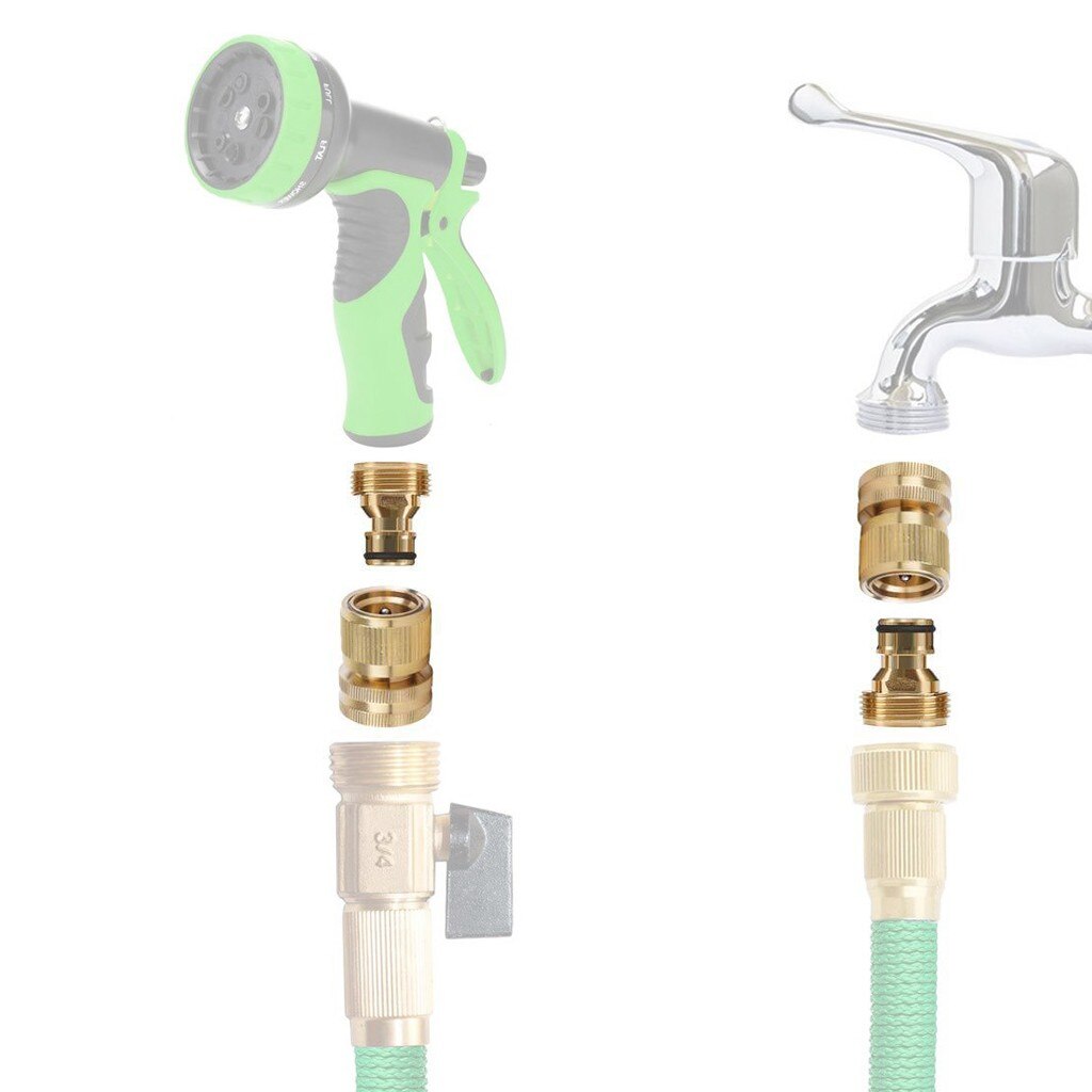 Garden Water Connectors Garden Hose Quick Connect Solid Brass Quick Connector Garden Hose Fitting Water 1.2 x 1.2 x 2inch 20Jun4