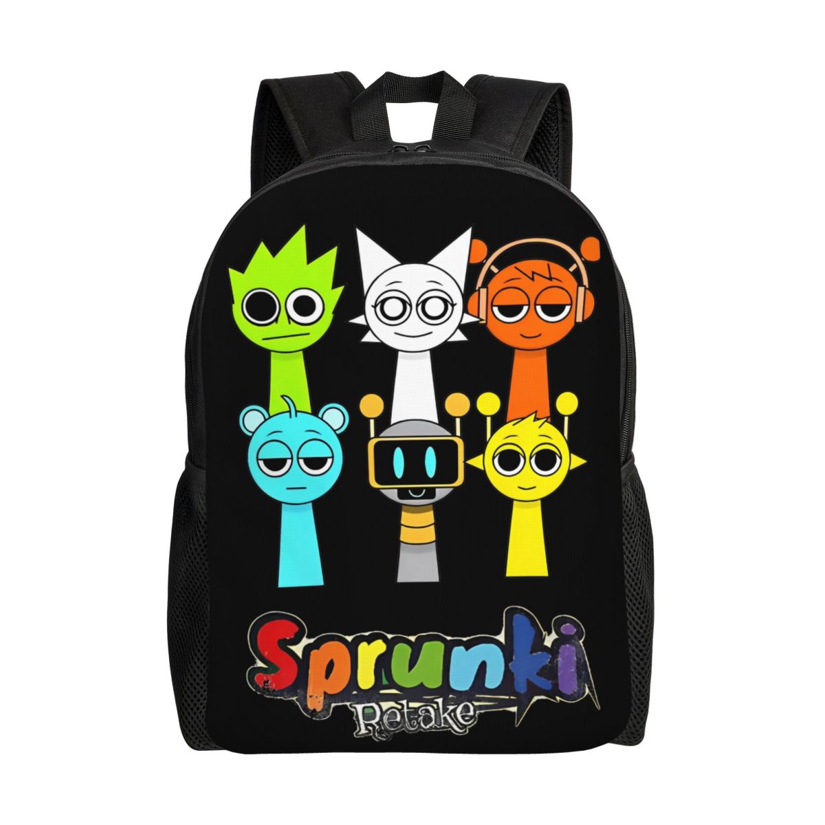 Mochila de dibujos animados Sprunki para juegos infantiles, mochilas escolares preescolares para niños y niñas: Azul