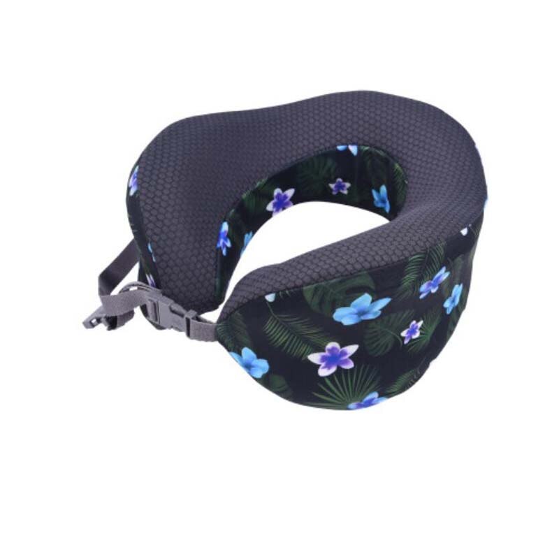 Appui-tête pliable coussin de voyage | Appui-tête pour avion bureau: blue flower